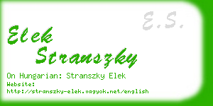 elek stranszky business card